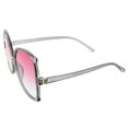 thumbnail image 3 of Women's Oversize Butterfly Sunglasses Slim Arms Color Tinted Lens 61mm (Smoke / Pink Smoke), 3 of 4