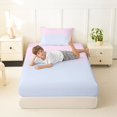 thumbnail image 3 of Manfei Boho Gradient Twin Fitted Sheet, Dreamy Rainbow Bedding, Pink Light Blue, 2 Pieces, 1 Fitted Sheet and 1 Pillowcase, 3 of 6