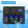 thumbnail image 6 of 12-24V 4 Gang Toggle Blue LED Rocker Switch Panel Circuit Breaker Waterproof for Car Marine Boat, 6 of 8