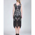 thumbnail image 4 of Vintage Antique Flapper Gatsby Inspired Sequin Beaded Shift Prom Dresses Black, 4 of 6