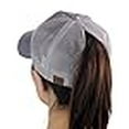 thumbnail image 3 of C.C Ponycap Messy High Bun Ponytail Adjustable Glitter Mesh Trucker Baseball Cap, Gray, 3 of 4