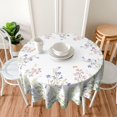 thumbnail image 4 of Spring Tablecloth Round 70 Inch,Sage Green Wild Flowers Table Cloth,Stain Resistance Polyester Summer Floral Plant Seasonal Table Covers for Kitchen Dining,Small Tablecloth for Parties Picnic, 4 of 6