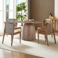 thumbnail image 3 of 47.24 inch Modern Dining Table for 4-8 Person, Multifunctional Wood Round Coffee Table, 3 of 7