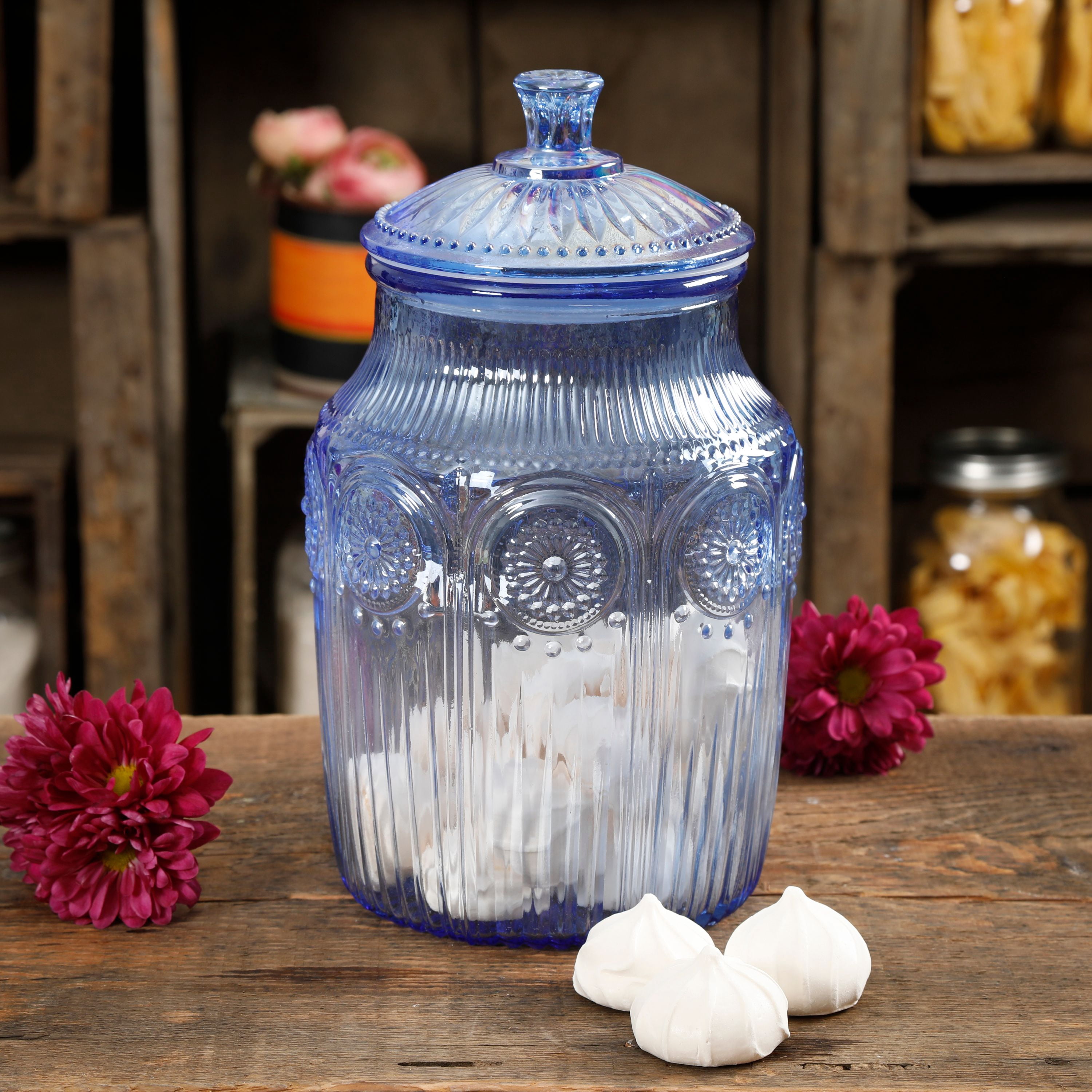 The Pioneer Woman Luster Blue 10.2Inch Pearlized Canister Walmart