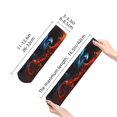 thumbnail image 4 of Pofeuu Red And Blue Fire Bird Print 30cm Socks, Adult Running Hiking Socks for Youth and Adult, 4 of 7