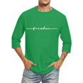 thumbnail image 6 of Afuyipoi Men's Three-Quarter Sleeve Letter Print T-Shirt,Round Neck Casual Fashion Short Sleeve Athletic Wear Green 5XL, 6 of 6