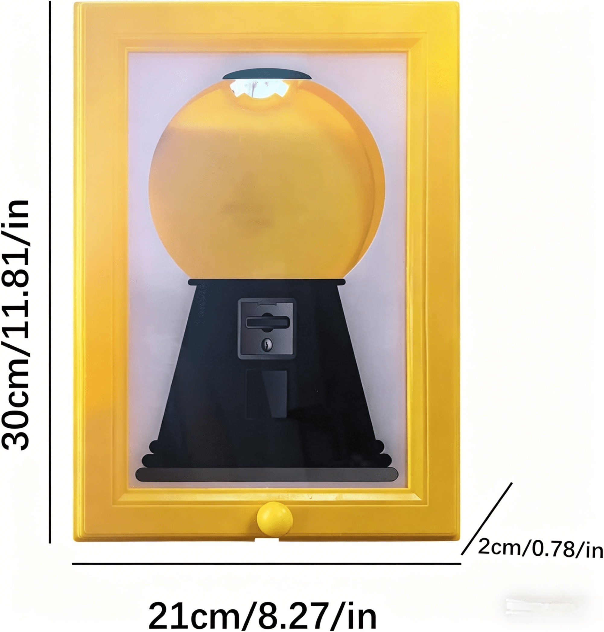 Candy Dispenser Picture Hanging Candy Frame, Gumball Machine In A Frame, Handy Fast Distribution Candies, Nuts, Dog & Cat Treats, Suitable For Birthday & Holiday Gifts (Yellow)