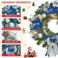 thumbnail image 6 of 24 Inch Christmas Wreath/6FT Prelit Christmas Garlands with 20 LED Lights, Battery Operated Xmas Wreath & Garlands for Entryway Front Door, Blue, 6 of 8