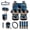 Blue - Cat Flower, variant on LedBack Bird Print Car Interior Cover Full Set 15Pcs Car Front and Rear Seat Covers with Steering Wheel Cover Safety Belt Pads Rear View Mirror Protector, Easy to Install