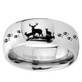 thumbnail image 2 of Tungsten Deer Hunting 8mmMirror Gray Polished Dome Men Ring, 2 of 2