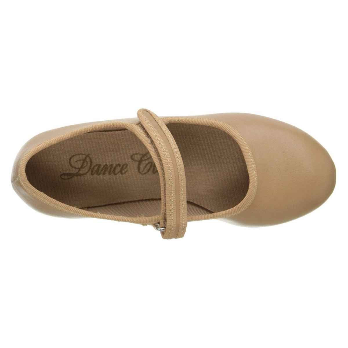 Dance Class Molly Jane Caramel Patent Tap Shoes with Hook-and-loop Strap for Toddler Girls Size 11.5