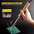 thumbnail image 2 of 220V Adjustable Temperature Electric Solder Iron 30W/40W/60W/80W/100W Wood Handle Mini Soldering Iron Rework Station EU Plug, 2 of 6