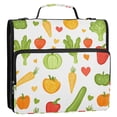 thumbnail image 5 of FORMRS Zipper Binder with Shoulder Strap 2-inch Ring 500 Sheet Capacity File Bag, White Vegetables Pattern, 5 of 5