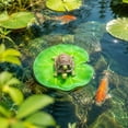 thumbnail image 4 of CQCYD Floating Resin Pond Decor, Lifelike Lotus Leaf Turtle Ornament, Weather-Resistant Courtyard Accent, Decorative Floating Resin Pond Decor for Fish Tank Water Feature and Garden Landscape, 4 of 6
