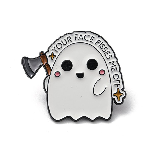 10pc Alloy Enamel Brooch for Men and Women Ghost 31x36x1.5mm