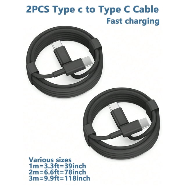 USB C To USB C Charging Cable 3/6/10ft 20W 2Packs, Type C To Type C Fast Charger Cord Compatible For IPhone 15/15 Pro/15 Pro Max/15 Plus,IPad Pro, Air