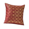 thumbnail image 3 of Funda de cojín de sofá de terciopelo con estampado dorado, ligera, lujosa y sencilla, 18 x 18 pulgadas Rojo oscuro, 3 of 8