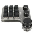 thumbnail image 3 of One Handed Mechanical Keyboard, RGB Backlit Portable Mini Custom Keypad, 9 Keys 3 Knobs Programming Macro Keypad, Hotkeys, One Click Start, 3 of 8