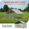 thumbnail image 6 of Gelloan Large Metal Chicken Coop with Waterproof and Anti-Ultraviolet Cover, Walk-in Poultry Cage Chicken Run Pen Dog Kennel Duck House,Silver, 6 of 7