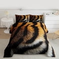 thumbnail image 3 of jejeloiu Tiger Pattern Bedding Comforter Set,Jungle Animal Twin Comforter Sets,Abstract Stripe Lines Bedding Set For Men Women,Ultra Soft Home Decor Reversible,2 Pieces, 3 of 8