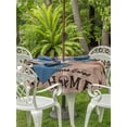 thumbnail image 2 of Outdoor Tablecloth with Umbrella Hole and Zipper, Sweet Home Round Table Cloth 60 Inch Waterproof Tablecloth, Western Stars Bird Houses Brown Wooden Grain Picnic Table Cover for Patio Camping, 2 of 7