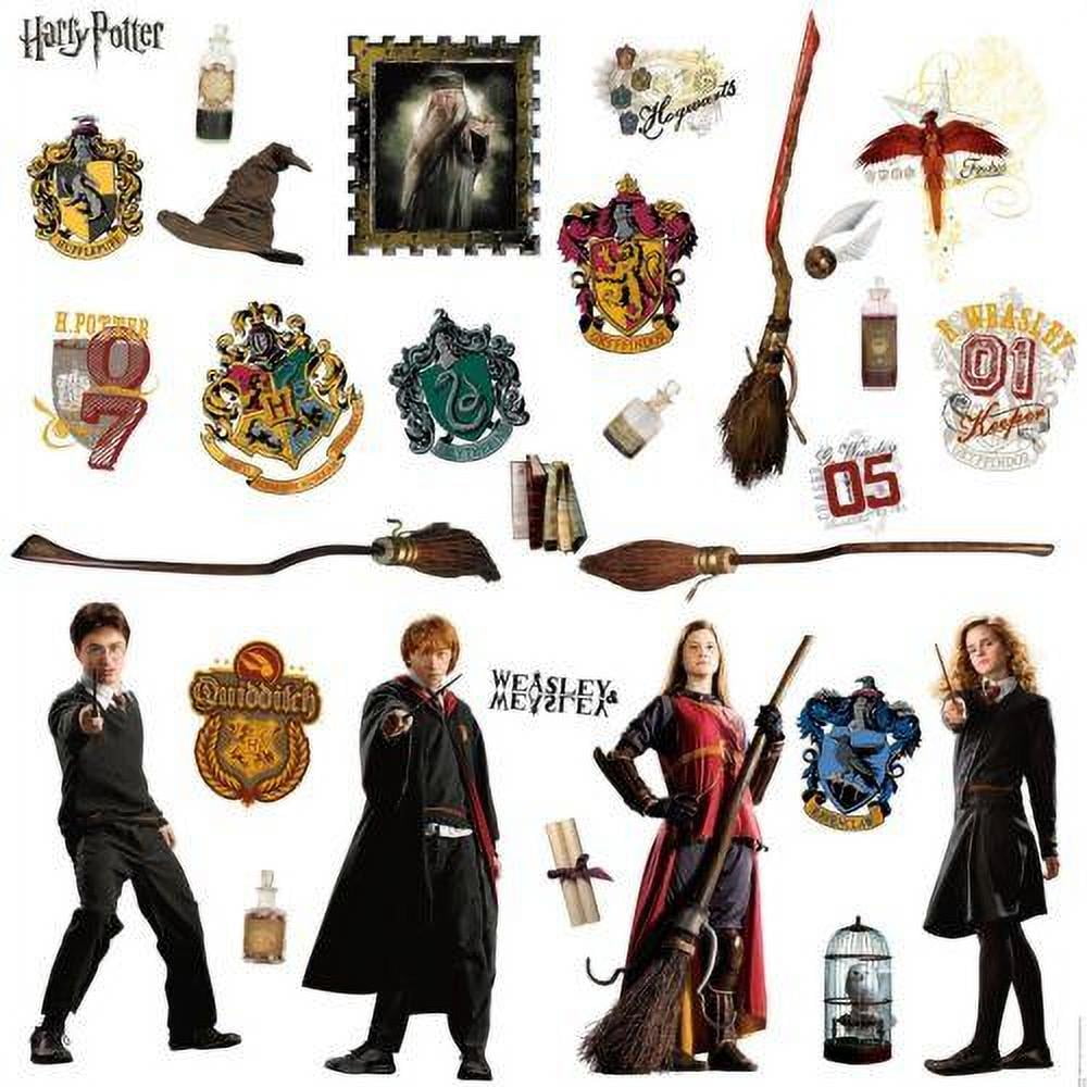 HARRY POTTER 30 Peel & Stick Wall Decals Ron Hermoine Kids Room Stickers Decor 
