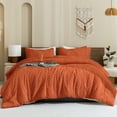 thumbnail image 2 of ANGENIA King Comforter Set Burnt Orange, 3 Pieces Terracotta Fall Bedding Comforters Sets for King Size Bed, Rust Tufted Lightweight Fluffy Boho Bed Set(104"x90" Comforter & 2 Pillowcases), 2 of 7