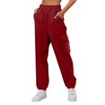 thumbnail image 5 of YOTMKGDO Fashion Pants for Women Casual Gradient Print Bottom Sweatpants Pockets High Waist Gym Athletic Fit Jogger Pants Trousers, Athletic Pants for Women, Burgundy Sizes S-3XL, 5 of 8