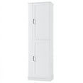 thumbnail image 5 of Tcbosik Bathroom Cabinet with Hook, 68 inch Freestanding Linen Cabinet with Adjustable Shelf, Storage Cabinet for Kitchen, Living Room, White, 5 of 9