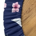 thumbnail image 5 of Ambesonne Tropical Fitted Round Tablecloth, Watercolor Cranes Flowers, 40"- 44" Diameter, Dark Coral and Petrol Blue, 5 of 5