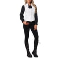 thumbnail image 2 of INSPIRE CHIC Jacquard Steampunk Vest for Women's U Neck Single Breasted Floral Gothic Waistcoat XL White, 2 of 5