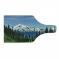 thumbnail image 1 of Mt Rainier Cutting Board, Calm Scene of Snowy Mountain Forest Trees and Grassy Recreation Photo USA, Decorative Tempered Glass Cutting and Serving Board, in 3 Sizes, by Ambesonne, 1 of 2