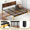 thumbnail image 7 of Infans King Bed Frame with Tall Industrial Headboard Heavy-Duty Metal Slats Support, 7 of 7