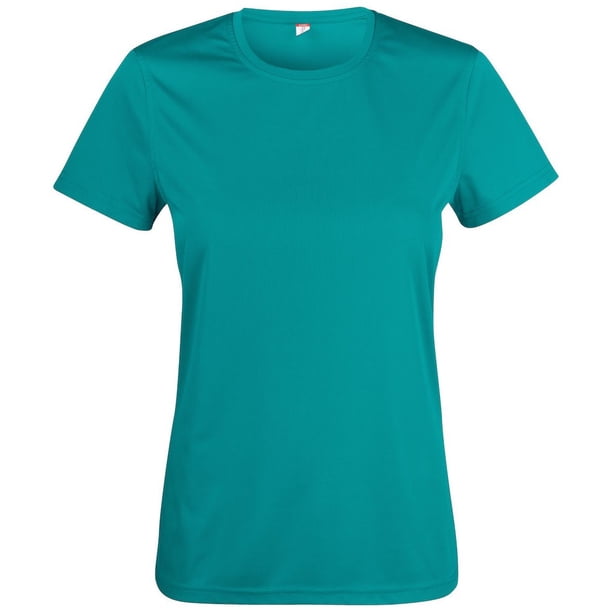 Clique - Camiseta Basic Active para Mujer (Azul Laguna)