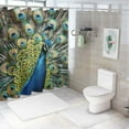 thumbnail image 7 of Orinice Peacock Feathers Bathroom Decor Set Colorful Luxurious Graphic Print Polyester Fabric Fashion Shower Curtain Set with Hooks 36x72, 7 of 7