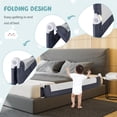thumbnail image 4 of Bed Rails For  Extra Long Swing Down Safety Guard Convertible Folding Bedrail Double Full Size Queen & King Mattress (60-inch Dark Blue), 4 of 9