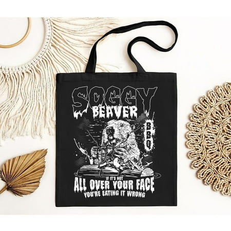 vintage Soggy Beaver Bbq If It s Not All Over Your Face Tote Bag-TH10049