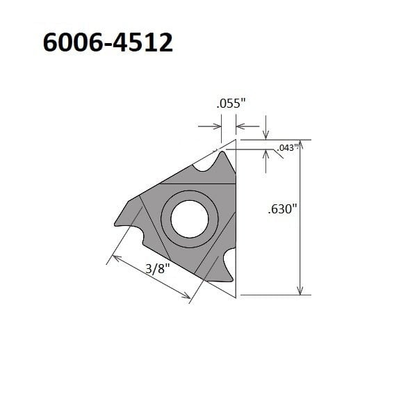 Hhip 16Nr-12UN TiALN Coated Internal Threading & Grooving Insert 6006-4512