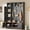 Black, variant on MODERNLUXE Hall Tree with Bench and Shoe Storage, 55" Entryway Bench with Coat Rack & Adjustable Shelves, 3-in-1 Hall Tree with Top Compartments and 6 Hooks for Hallway, Living Room,Blue