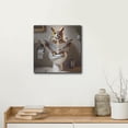 thumbnail image 5 of Luxe Metal Art 'Owl Business Bathroom' by Rey Klimt Metal Wall Art, 12" x 12", 5 of 9