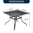 thumbnail image 3 of Boyel Living 8Pcs Patio Dining Set, Outdoor Textilene Dining Chairs Set of 6 with 2 Pcs Square Table Metal Furniture Set for 4-Person, Black&Gray-Brown, 3 of 9