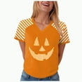 thumbnail image 4 of Godom Womens Halloween T-Shirt Funny Short Sleeve V Neck Graphic Tees Tops, 4 of 7