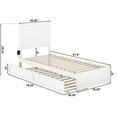 thumbnail image 7 of AFI NoHo Twin XL Wood Platform Bed with Headboard Footboard & Twin XL Trundle, White, 7 of 7