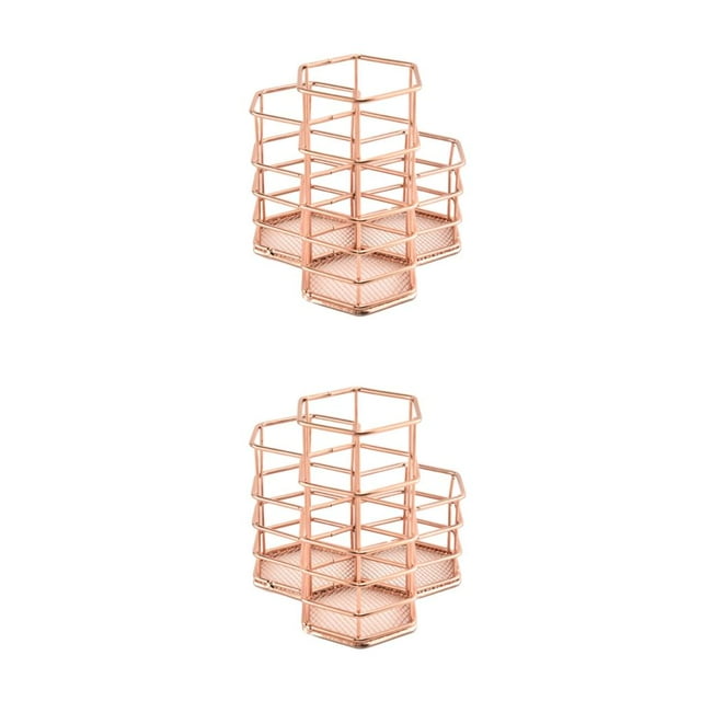 Portalápices de hierro duradero Bearachild oro rosa S(12.5*10.5*6cm)
