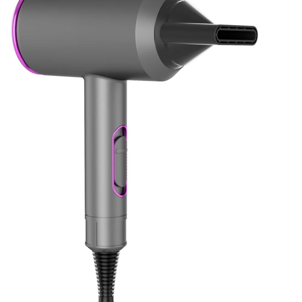 Hair Dryer, 1800 Watts Professional Ionic Hair Dryer with Diffuser and Nozzles, Powerful Blow Dryer for Fast Drying,Compact & Lightweight Travel Portable Hair Dryer for Women (Gray)