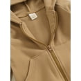 thumbnail image 6 of Cenuakty Baby Girls Boys Autumn Hooded Jumpsuit Solid Color Long Sleeve Zipper Closure Casual Romper, 6 of 9