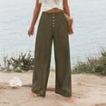thumbnail image 2 of Women Wide Leg Pants Elastic Waist Pants With Pockets Loose Harem Pants Cropped Pants, 2 of 8