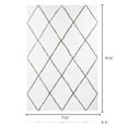 thumbnail image 2 of Diamond Shag Area Rug- Plush Ivory & Gray Pattern Carpet by Somerset Home (8’x10’), 2 of 6