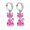 Pink, variant on YYKihy Fashion Earrings Stainless Steel Round Earrings Women Creative Earrings Diamond Dangling Crystal Earrings For Women