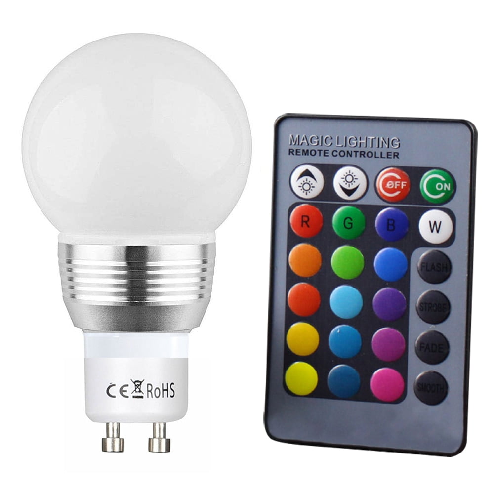 RGB LED Light Bulbs B22 E27 E14 Multi Colour Changing IR Remote Controlled Lamps